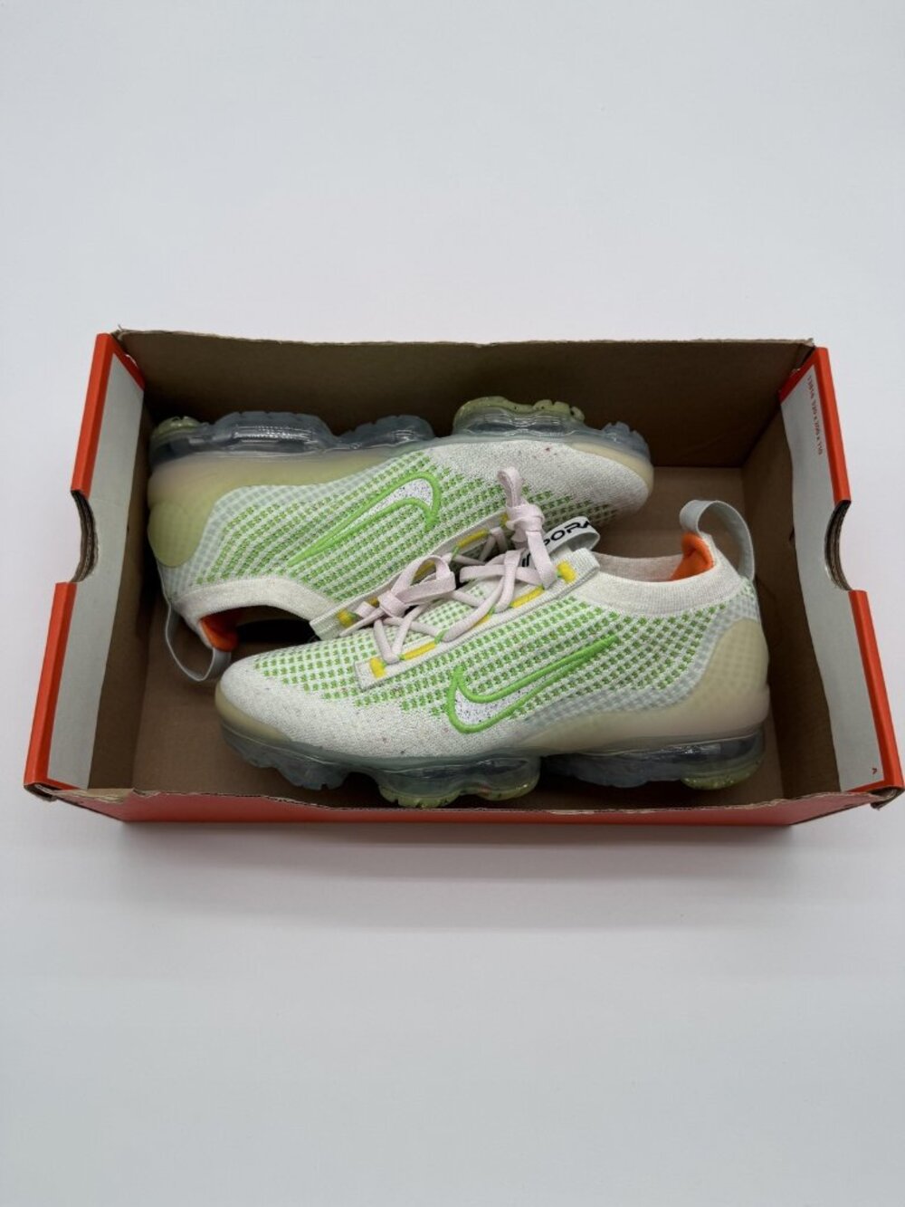 New Nike Air Vapormax 2021 FK Shoes Women's Size 6.5 White Sneakers FD0871 100
